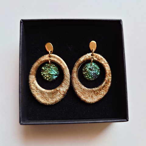 Øreringe Persia Gold&Green