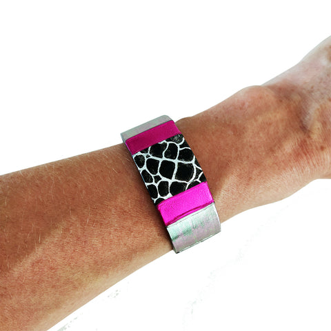 Armbånd Black Snake Pink