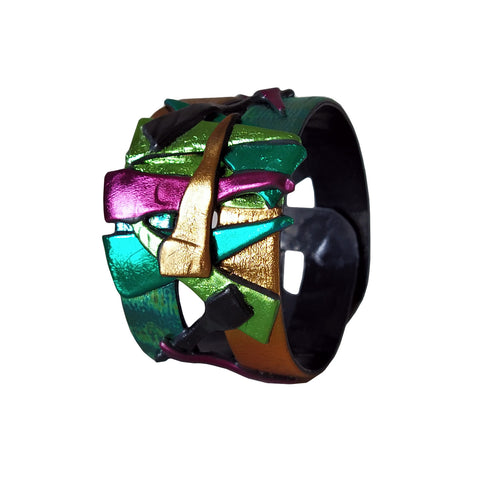 Armbånd Double Multicolor Green Gold Pink