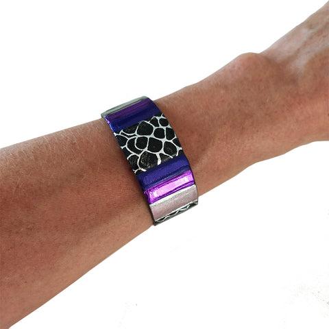Bracelet Purple &amp; Black Snake Print