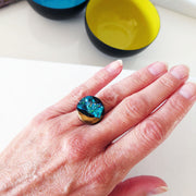 Fingerring Unika Blue Chrystal