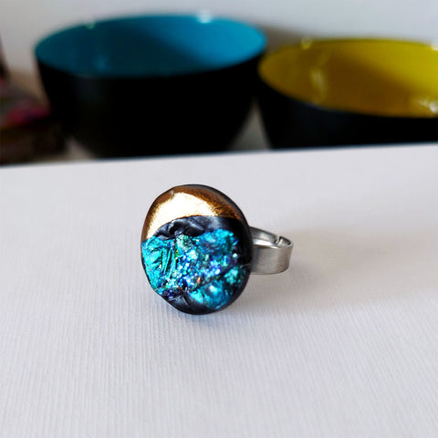 Fingerring Unika Blue Chrystal